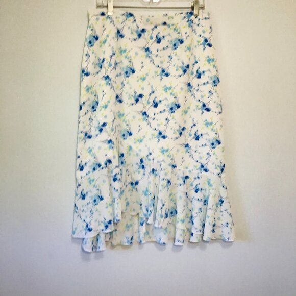 Vintage Bantry Bay Mermaid Style Floral Midi Skirt Size L - Picture 1 of 8